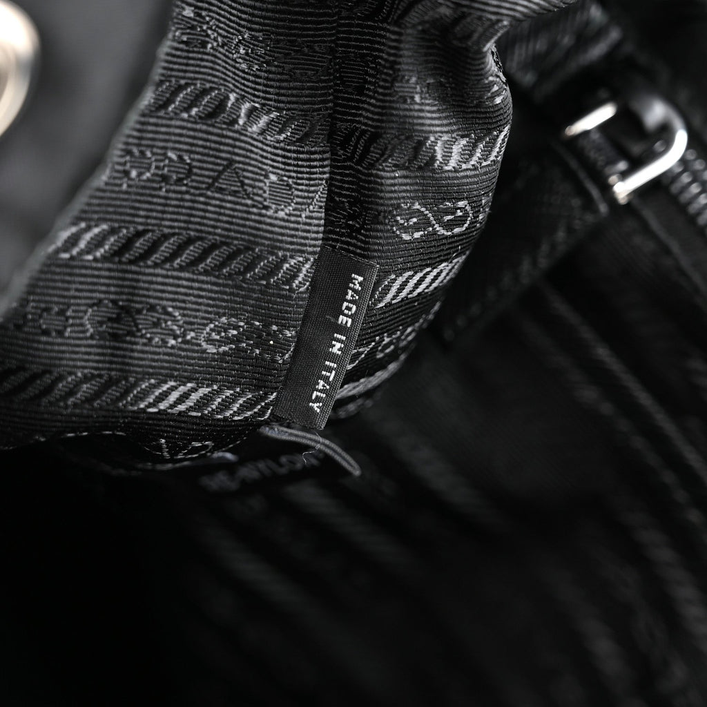 Re-Nylon Vela Saffiano Medium Backpack Black