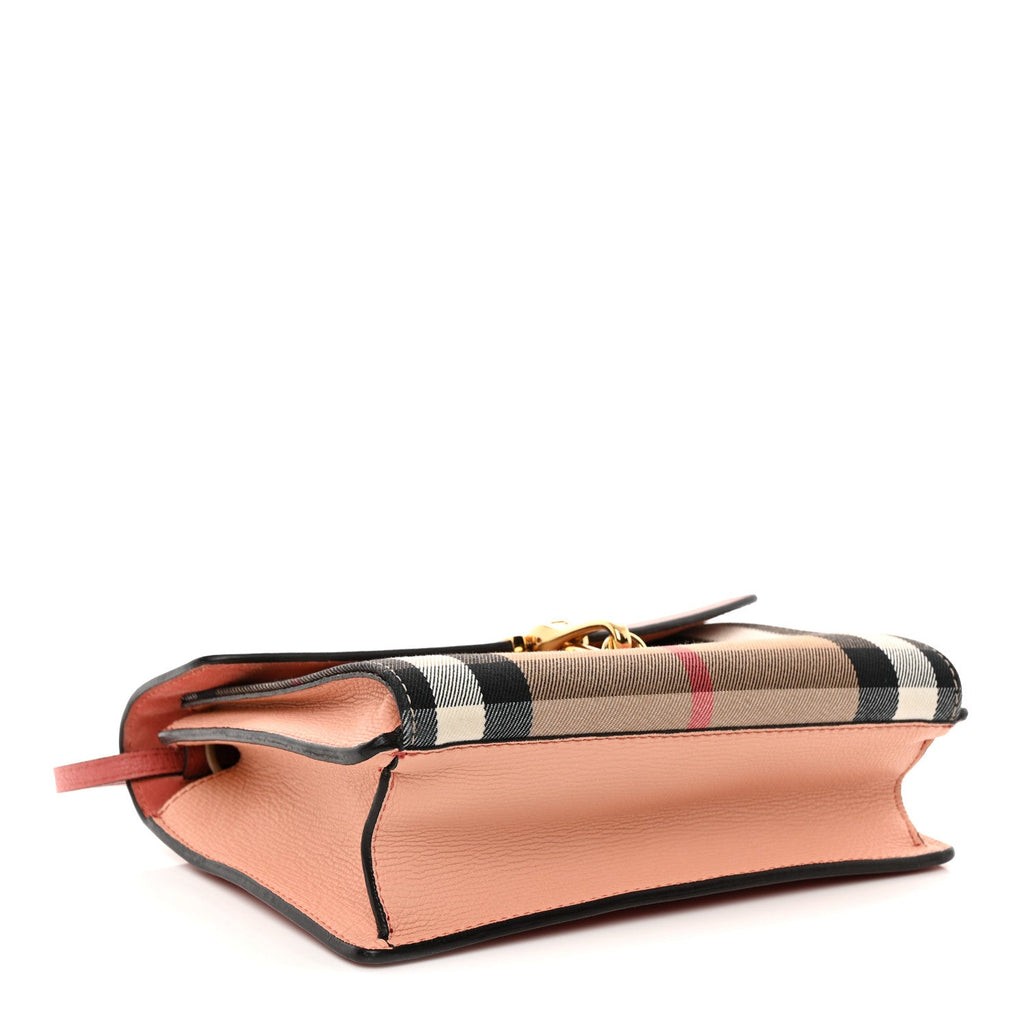 Derby Calfskin House Check Small Macken Crossbody Bag Copper Pink