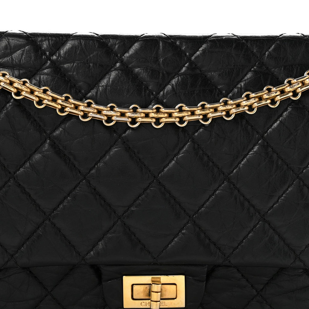 Aged Calfskin Quilted 2.55 Reissue 226 Flap Black