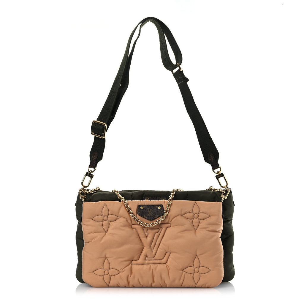 Econyl Monogram Pillow Maxi Multi Pochette Accessories Kaki Beige