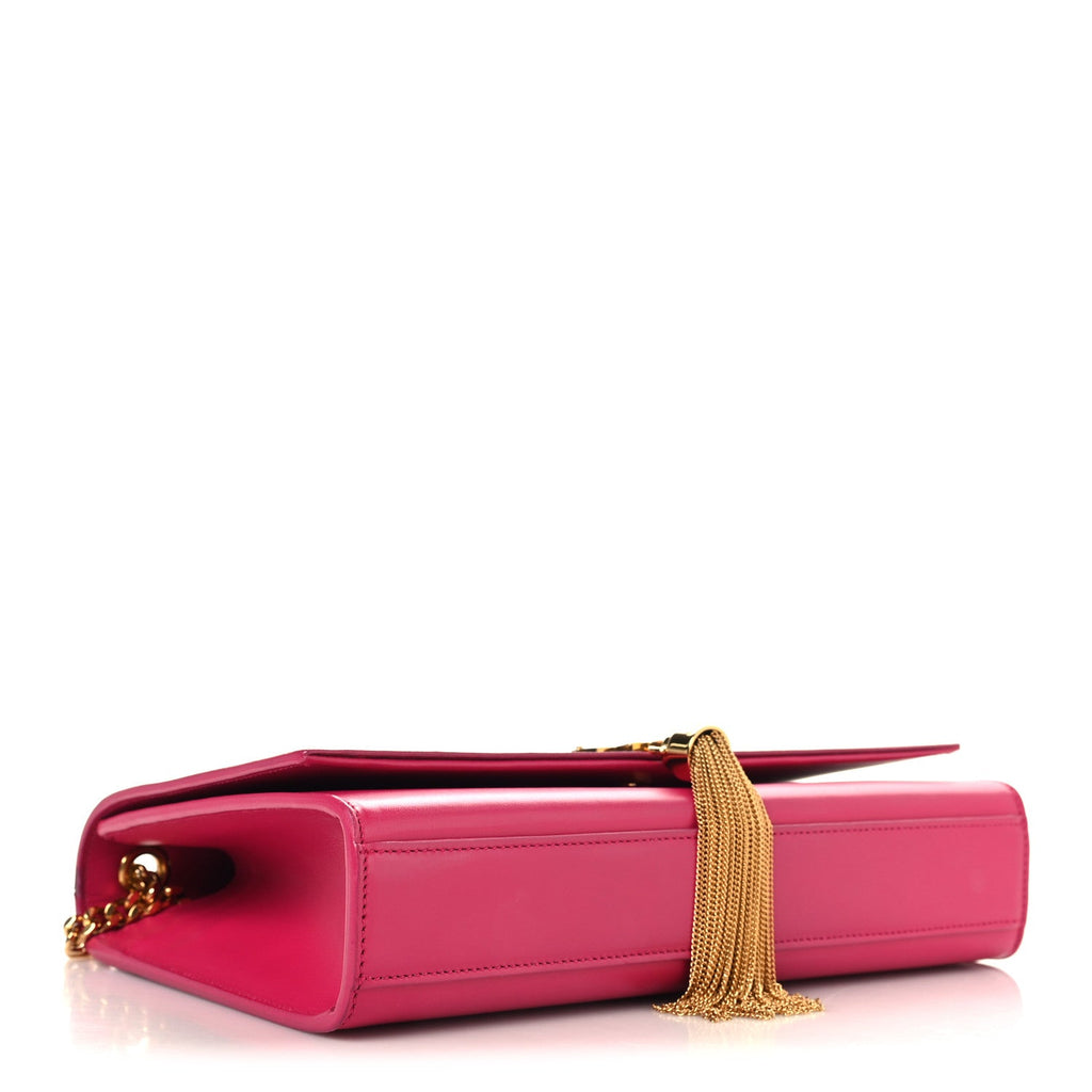 Smooth Calfskin Medium Classic Monogram Kate Tassel Satchel Fuchsia