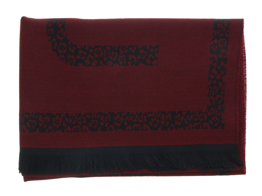 Roberto Cavalli ESZ058 02000 Red Wool Blend Signature Mens Scarf