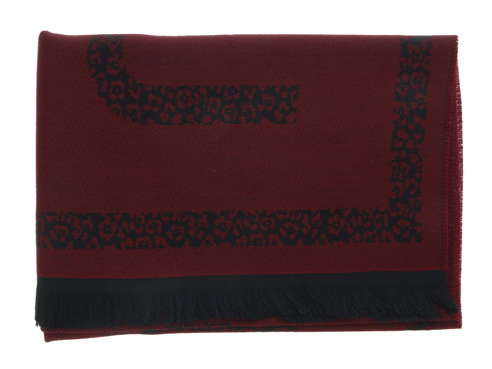 Roberto Cavalli ESZ058 02000 Red Wool Blend Signature Mens Scarf
