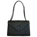 YVES SAINT LAURENT YSL Monogram Mix Matelasse Envelope Chain Bag Large Black