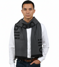 Roberto Cavalli ESZ061 05001 Grey Wool Blend Signature Mens Scarf