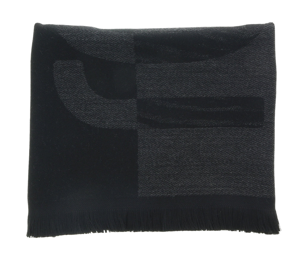 Roberto Cavalli ESZ063 05001 Grey Wool Blend Signature Mens Scarf