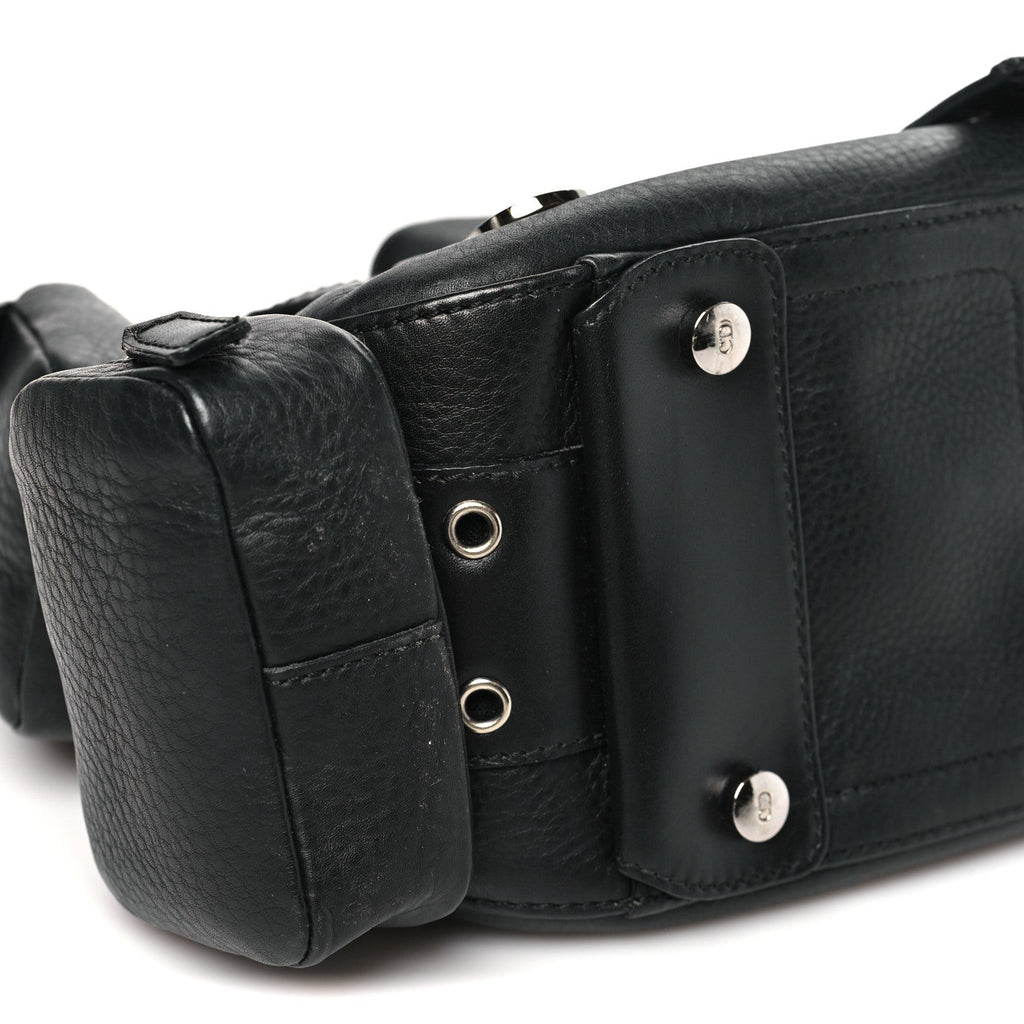 Canvas Calfskin Monogram Street Chic Columbus Ave Shoulder Bag Black