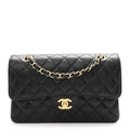 Caviar Quilted Small Double Flap Black