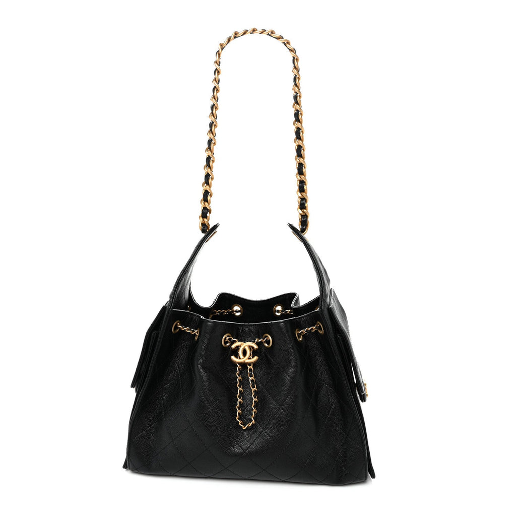 Caviar Quilted Small Chanel 25 Handbag Black