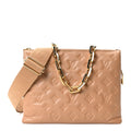 Lambskin Embossed Monogram Coussin PM Camel