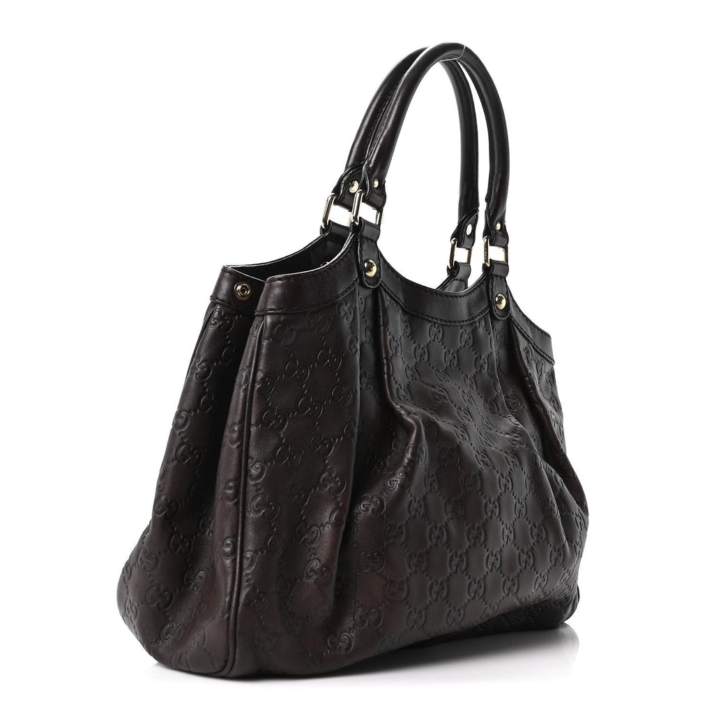 Guccissima Medium Sukey Tote Chocolate