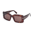 Tom Ford Sunglasses Square Full Rim, Dark Havana Frame and Brown Lens FT118852E