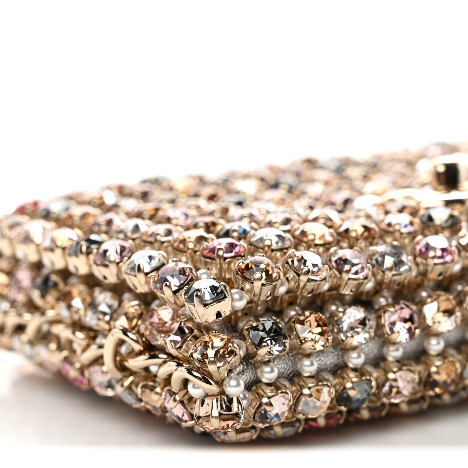 Metal Strass Minaudiere CC Medium Evening Bag Black Multicolor