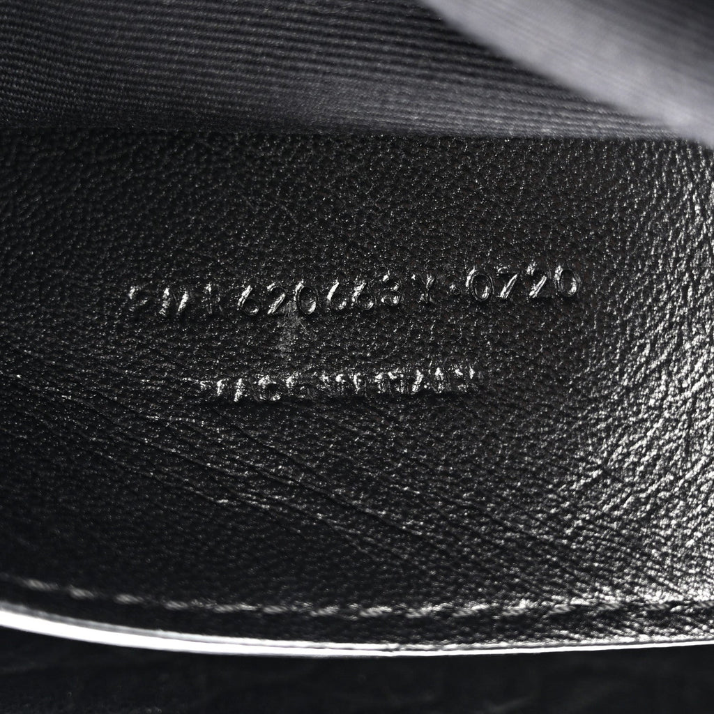 Calfskin Crocodile Embossed Medium West Hollywood Monogram Fold-Over Black