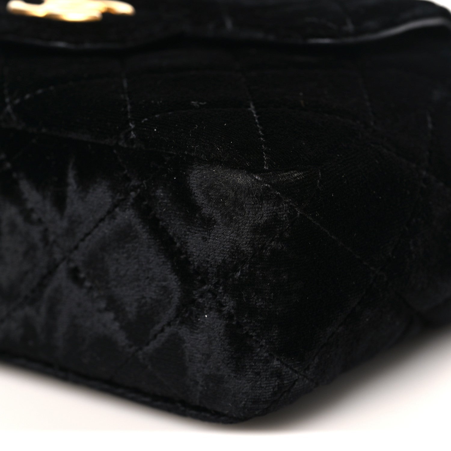 Velvet Quilted Small Wavy CC Hobo Black Hobo Black