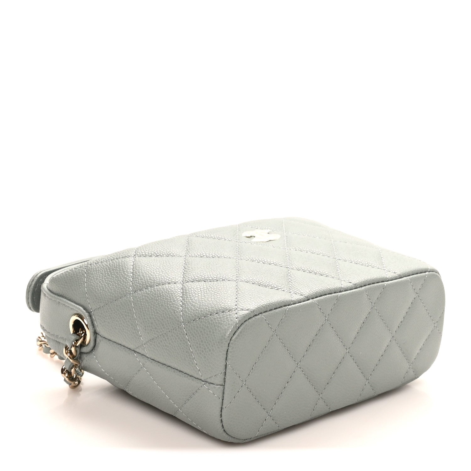 Caviar Quilted Hobo Clutch With Chain Light Green Light Green