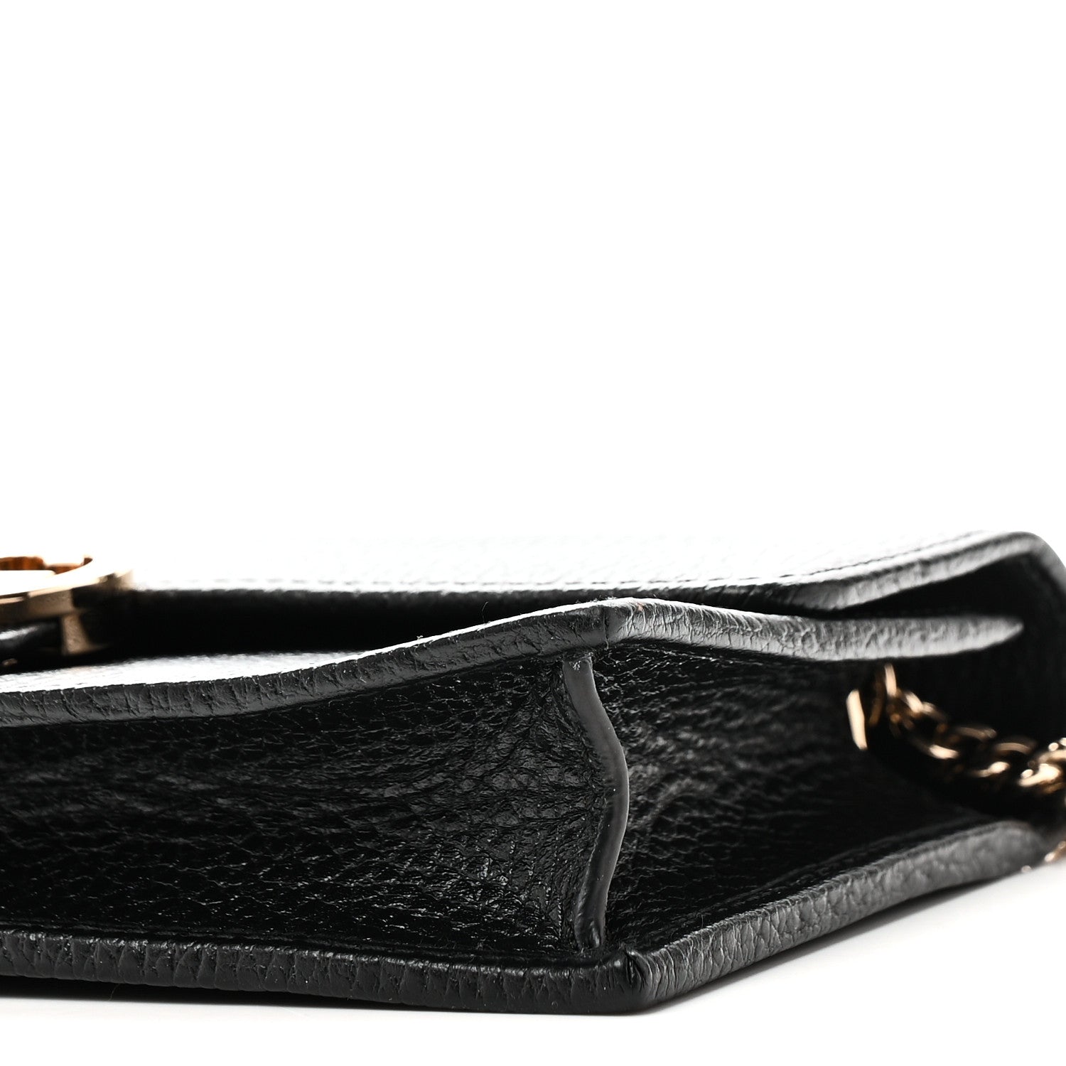 Dollar Calfskin Interlocking G Chain Wallet Black