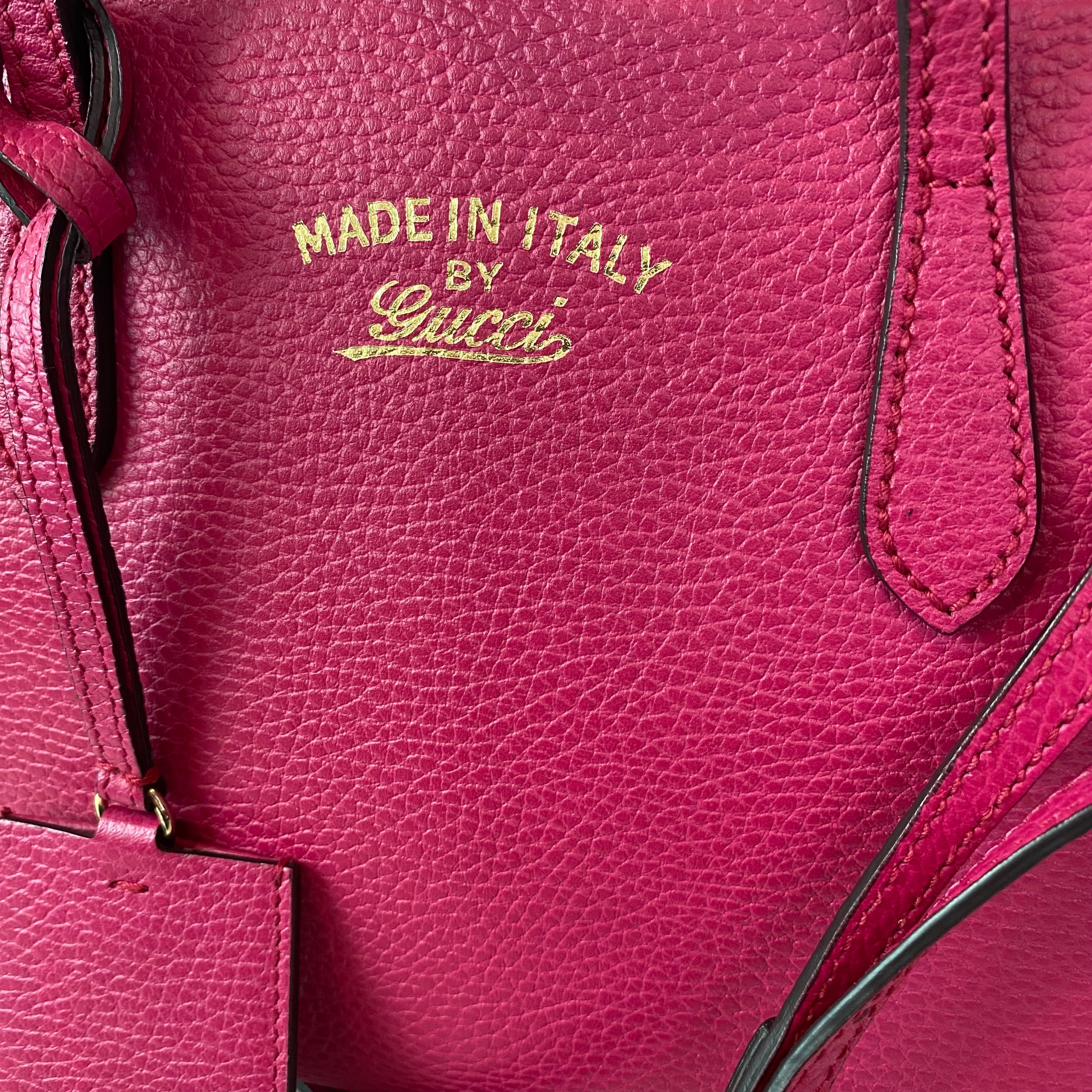GUCCI Small Leather Swing Tote Crossbody Pink NWOT