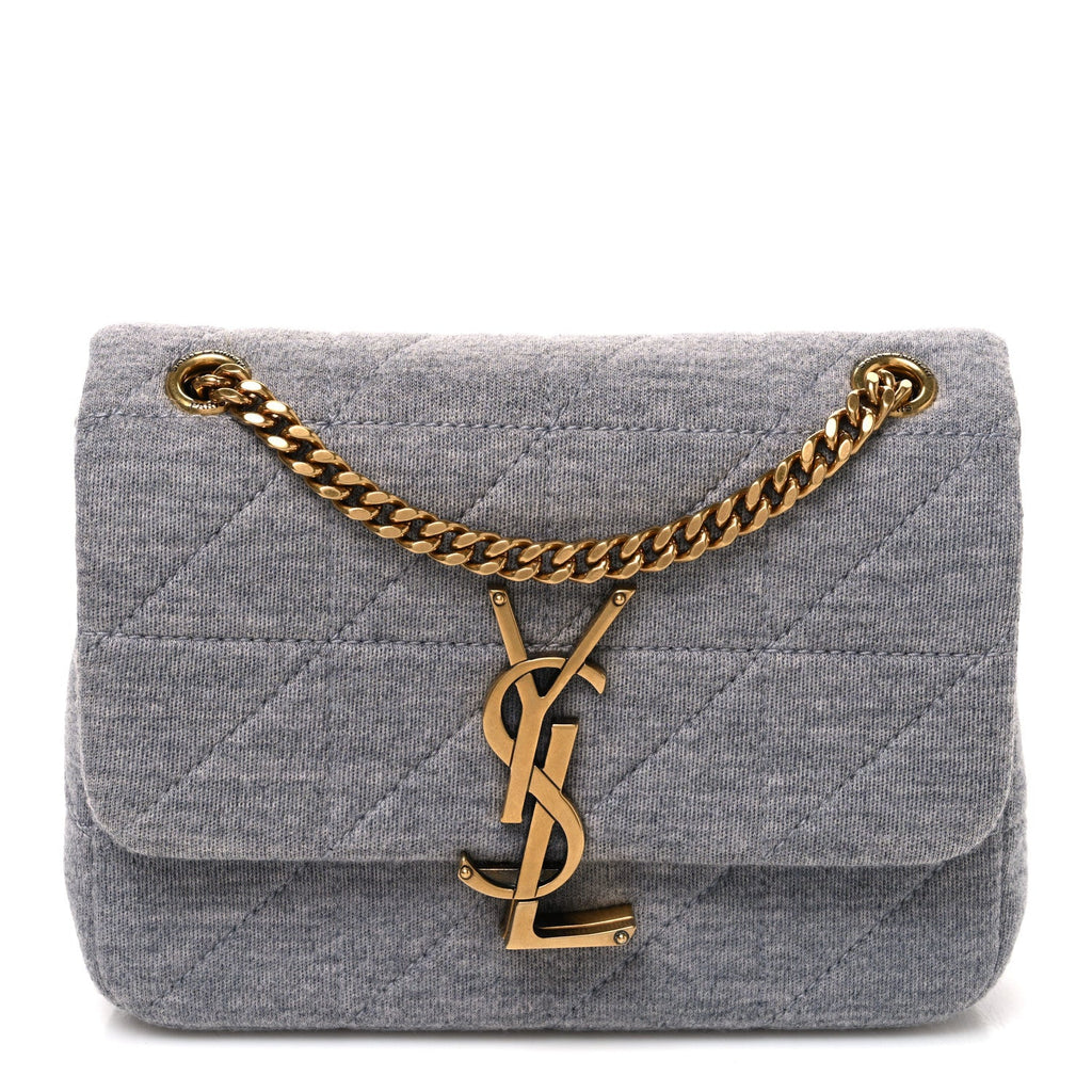 Jersey Wool Patchwork Monogram Mini Jamie Baguette Grigio