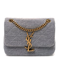 Jersey Wool Patchwork Monogram Mini Jamie Baguette Grigio