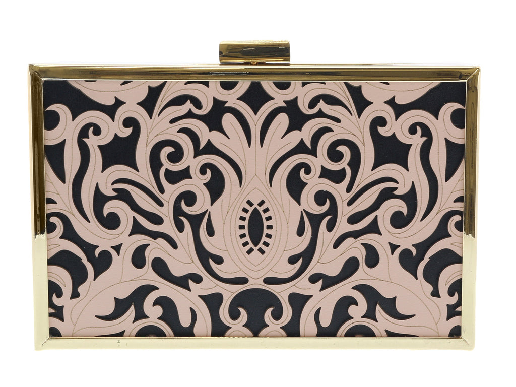 Roberto Cavalli HXLPB3 D96 Nude/Black Box Clutch
