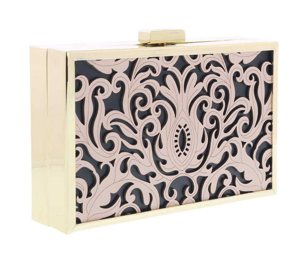 Roberto Cavalli HXLPB3 D96 Nude/Black Box Clutch