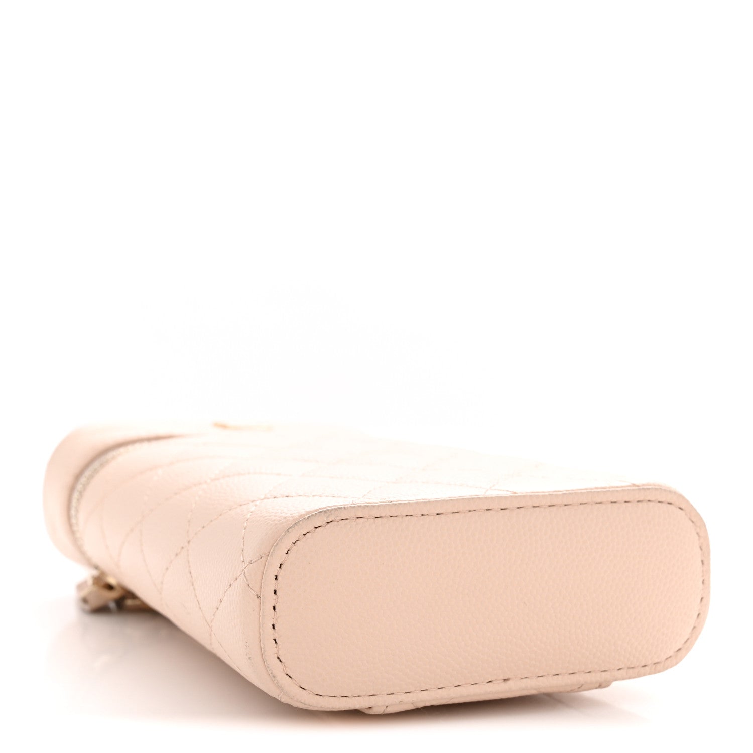 Caviar Quilted Phone Holder With Chain Light Pink