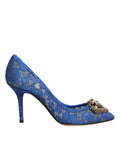 Dolce & Gabbana Blue Taormina Lace DEVOTION Pumps Shoes Women's \\