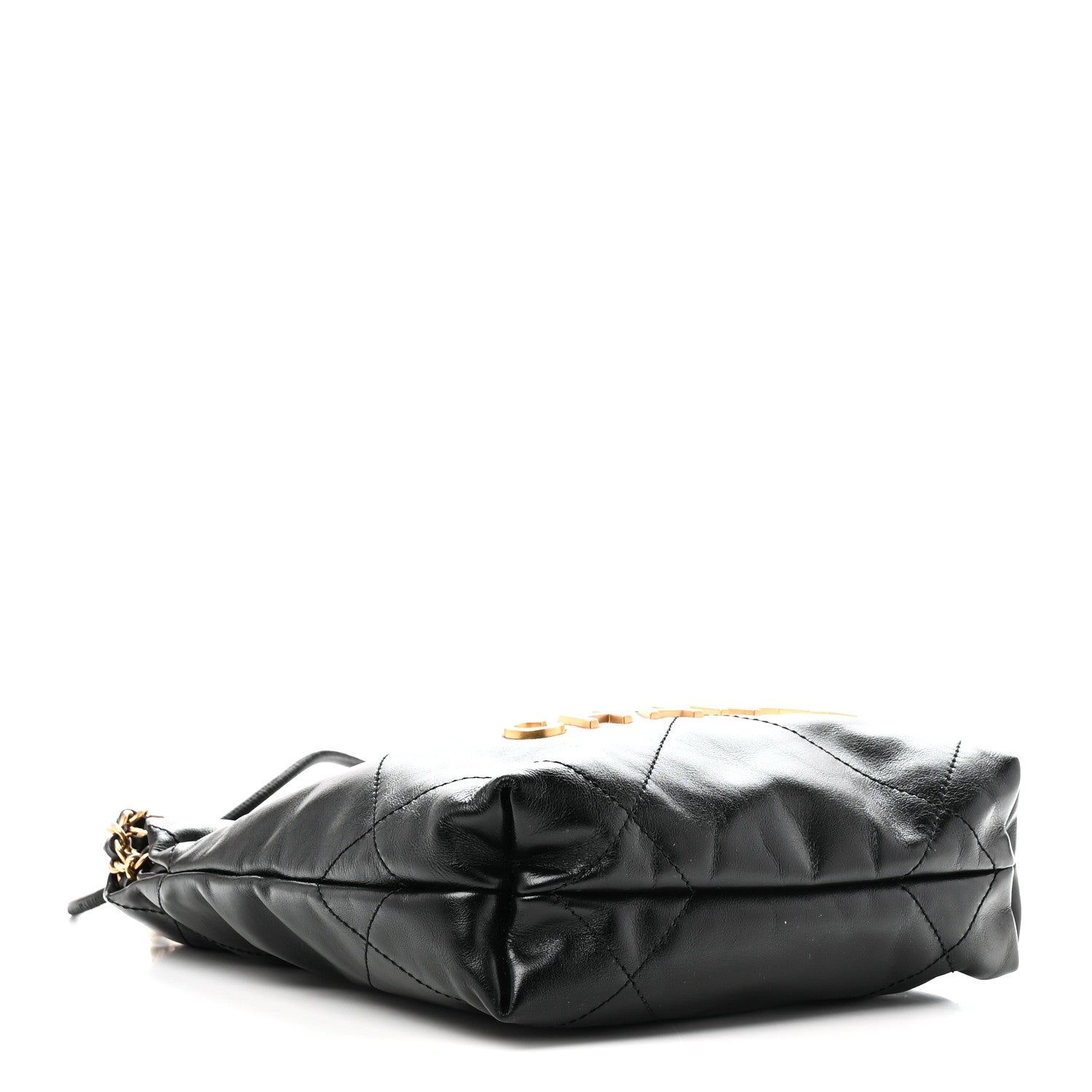 Shiny Calfskin Quilted Mini Chanel 22 Black