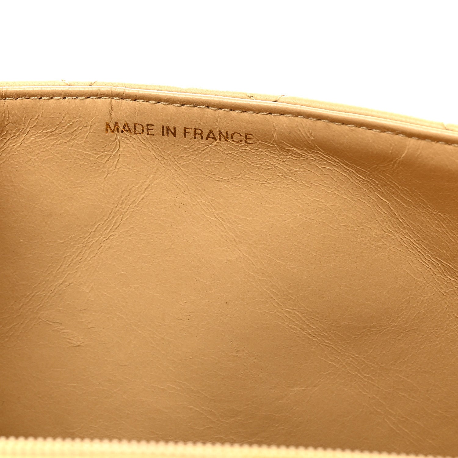 Lambskin Quilted Medium Single Flap Beige
