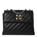 Calfskin Diagonal Quilted Jackhammer 24 Shoulder Bag Black