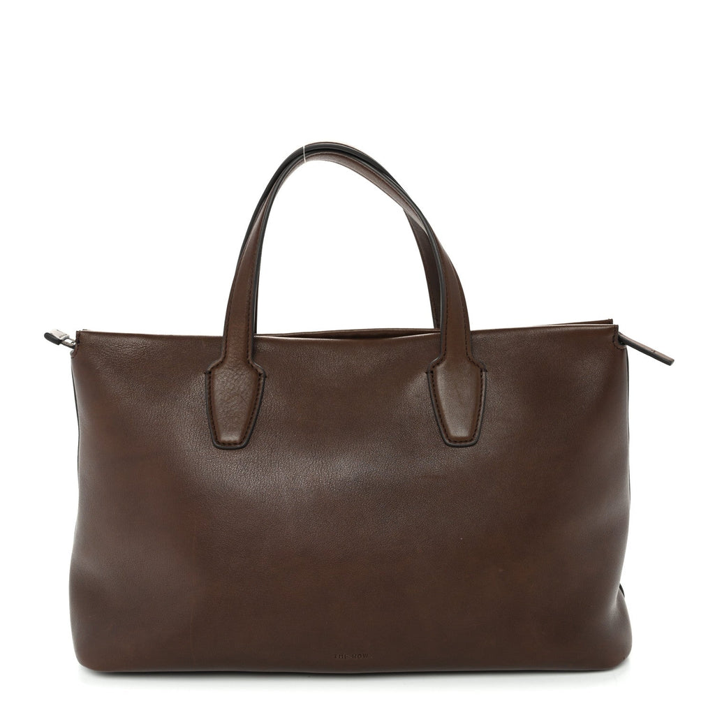 Calfskin Marcel Slouchy Top Handle Bag Deep Brown