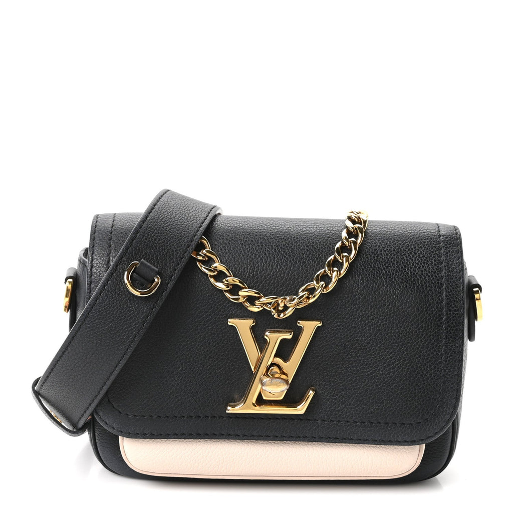 Grained Calfskin Lockme Tender Black