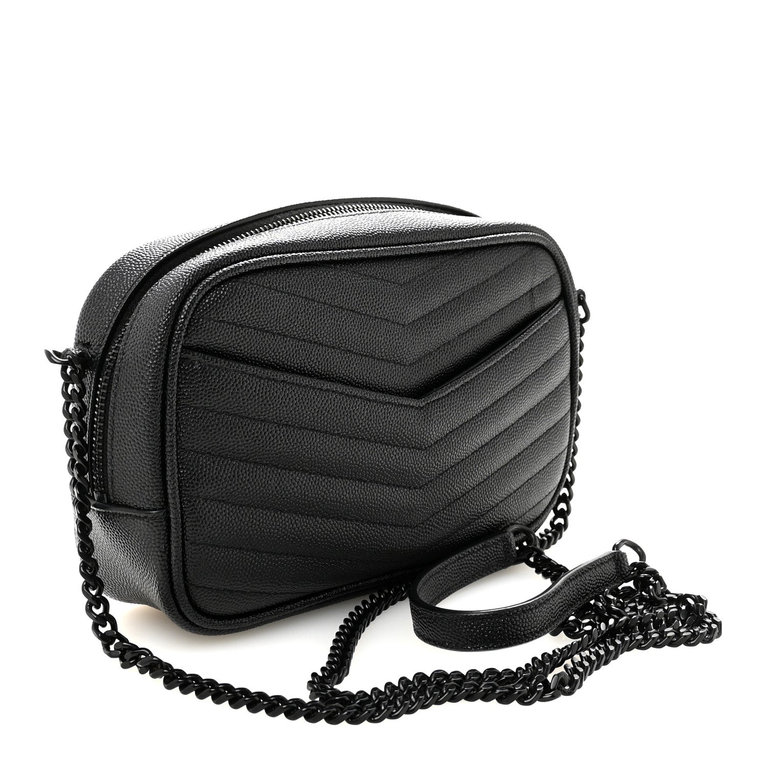 Grain De Poudre Matelasse Monochrome Monogram Mini Lou Camera Bag Black