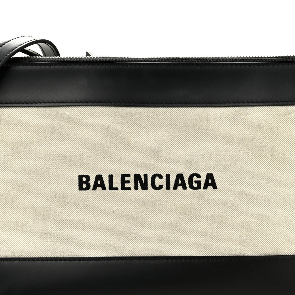 Cotton Canvas Pochette Crossbody Bag Black