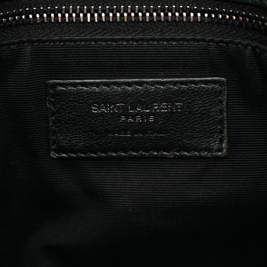 Crinkled Lambskin Matelasse Monogram Medium Niki Chain Satchel Dark Green