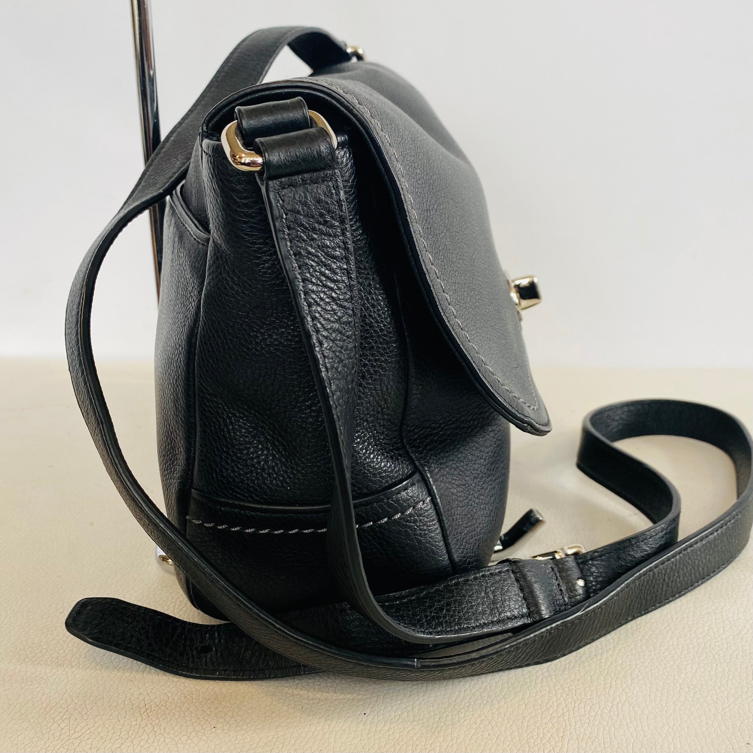 COACH Park Taylor Black Flap Turnlock Crossbody Bag No.F23663