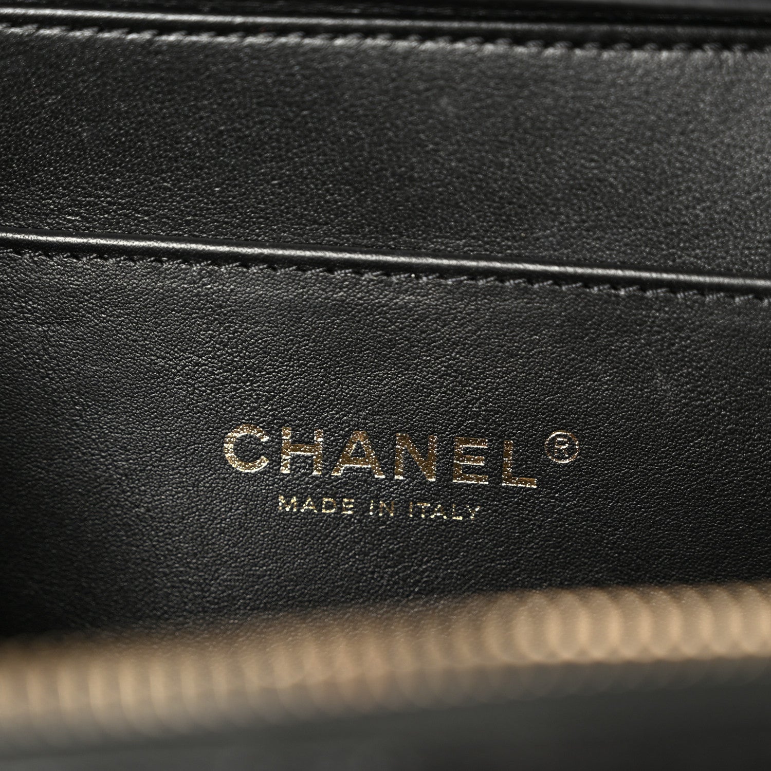 Shiny Calfskin Quilted Top Handle Vanity Black