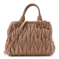 Nappa Matelasse Bauletto Top Handle Bowler Cammeo