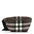 E-canvas Check Bum Bag Dark Birch Brown