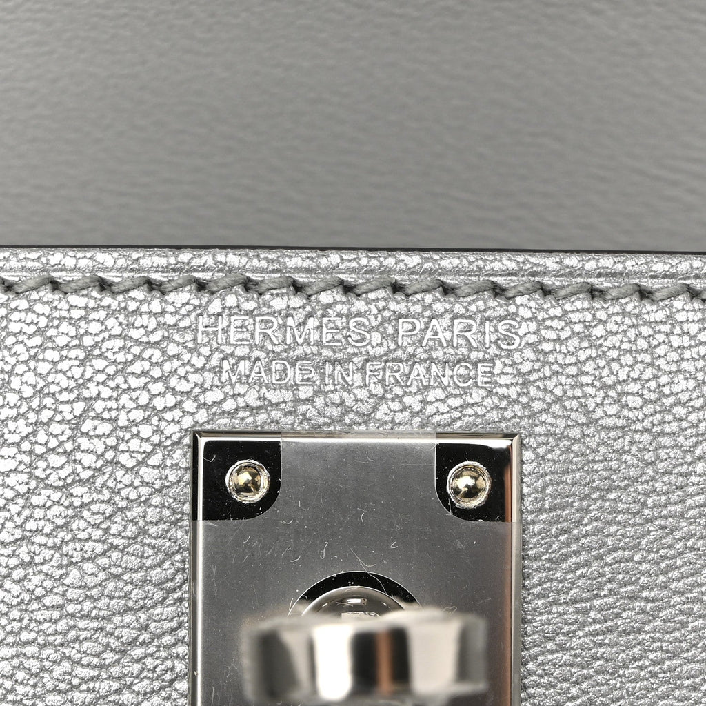 Metallic Chevre Chamkilight Mini Kelly Sellier 20 Argent