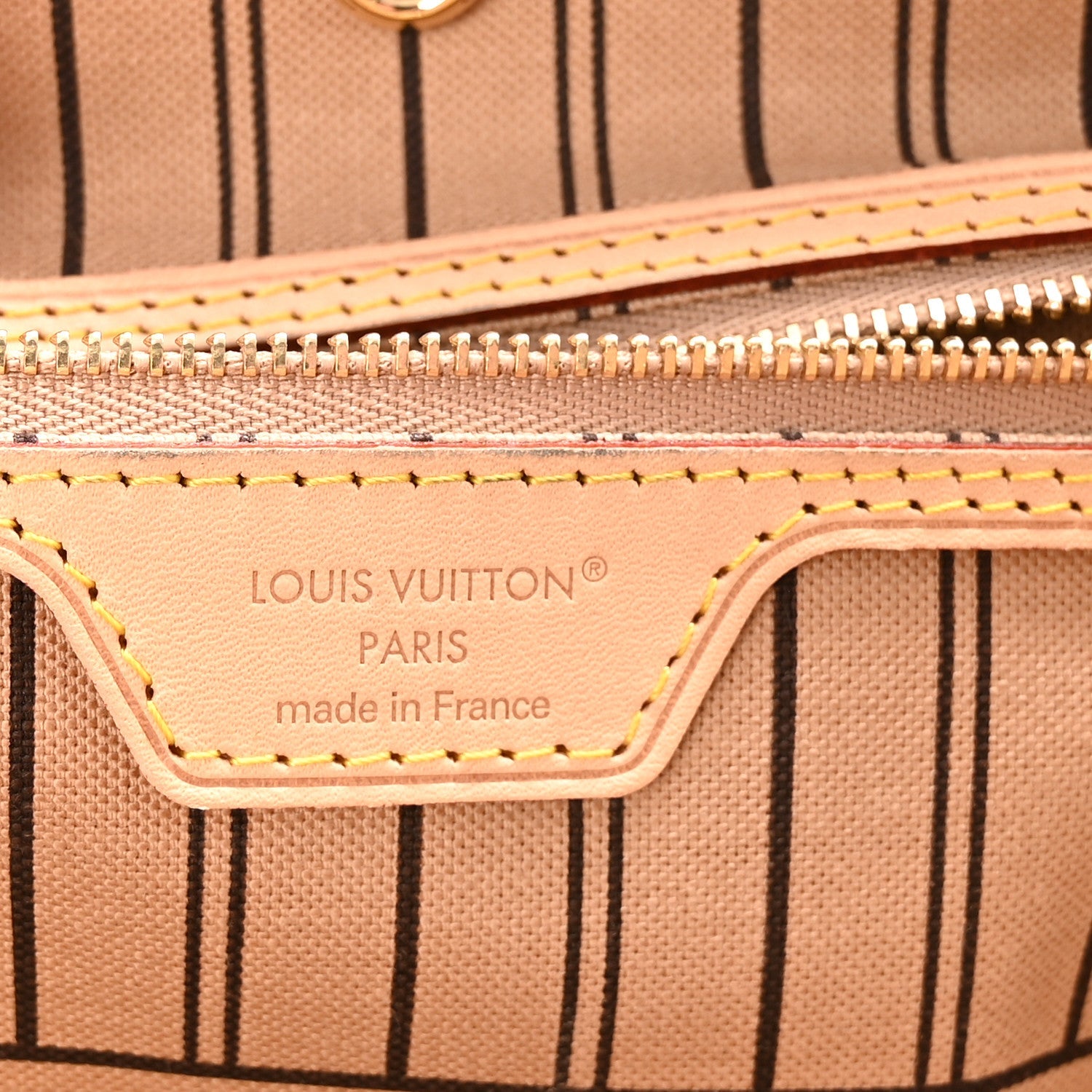 Monogram Stamped Inside Out Neverfull Bandouliere GM Beige