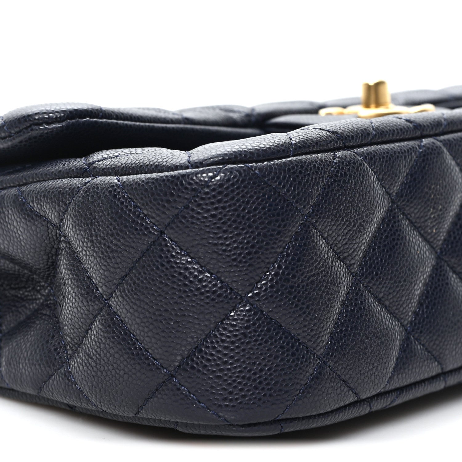 Caviar Quilted Small Handy CC Flap Navy