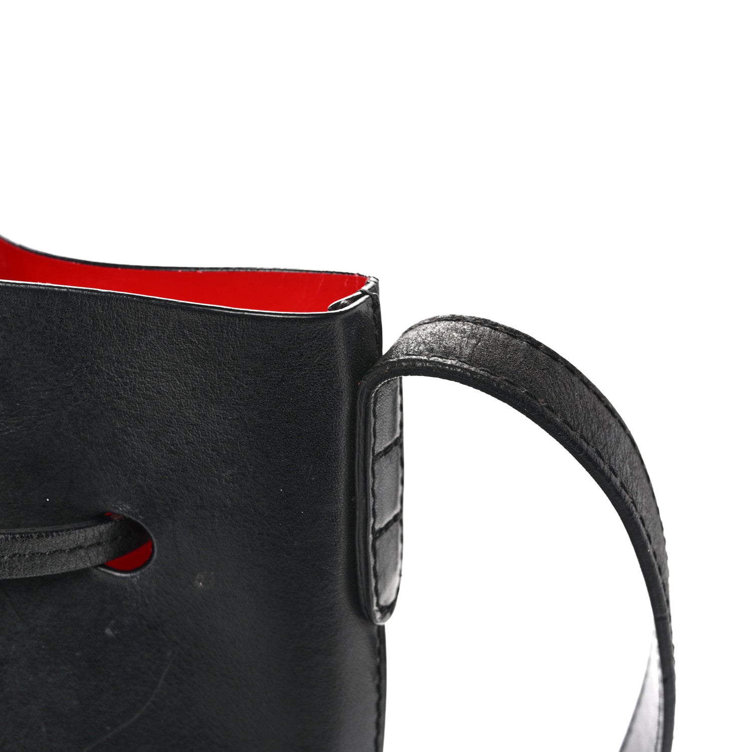 Vegetable Tanned Calfskin Bucket Bag Black Flamma