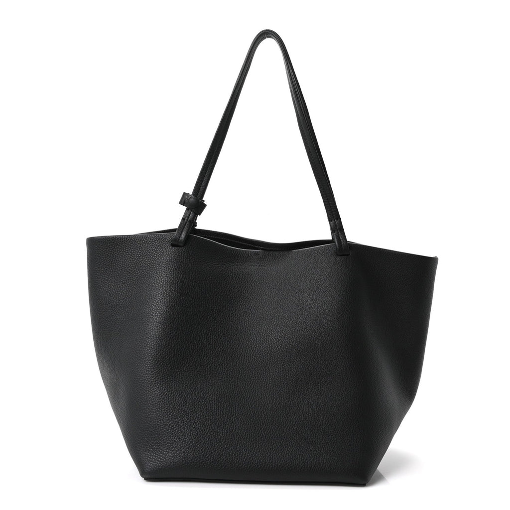 Grained Calfskin Park Tote Three Black