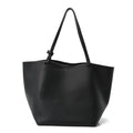 Grained Calfskin Park Tote Three Black