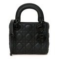 Ultra Matte Calfskin Cannage Mini Lady Dior Black