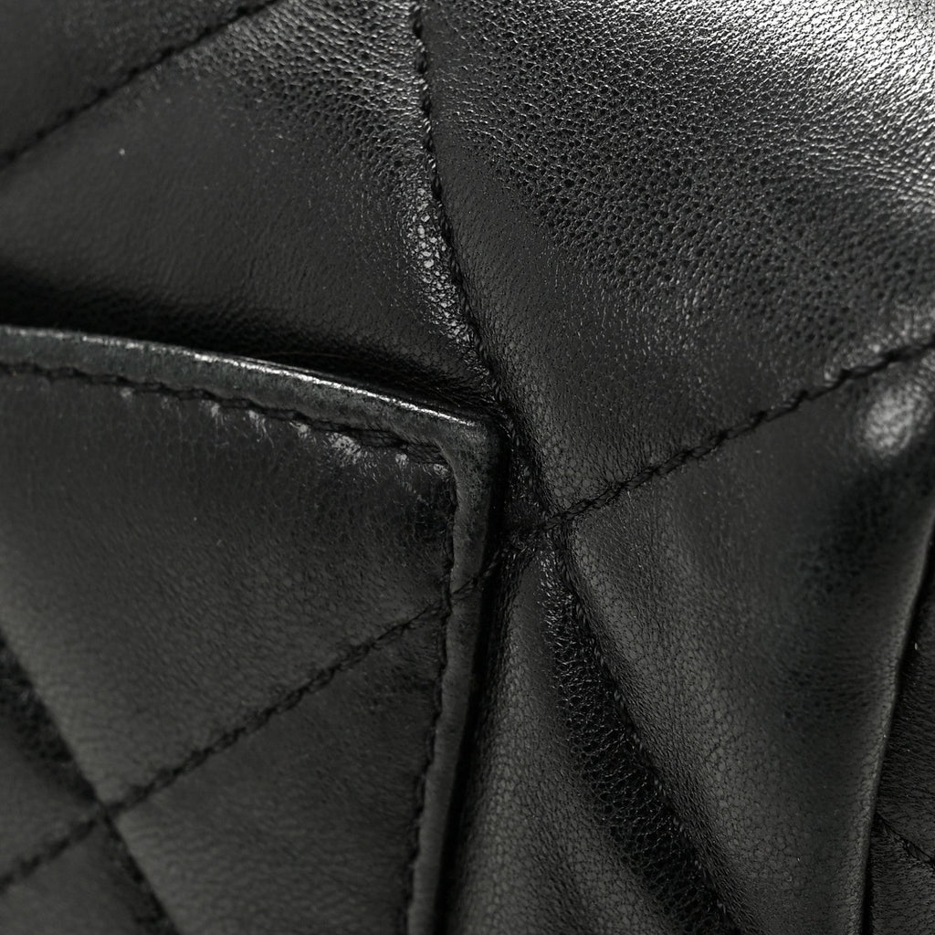 Lambskin Plexiglass Quilted Coco Love Flap Black