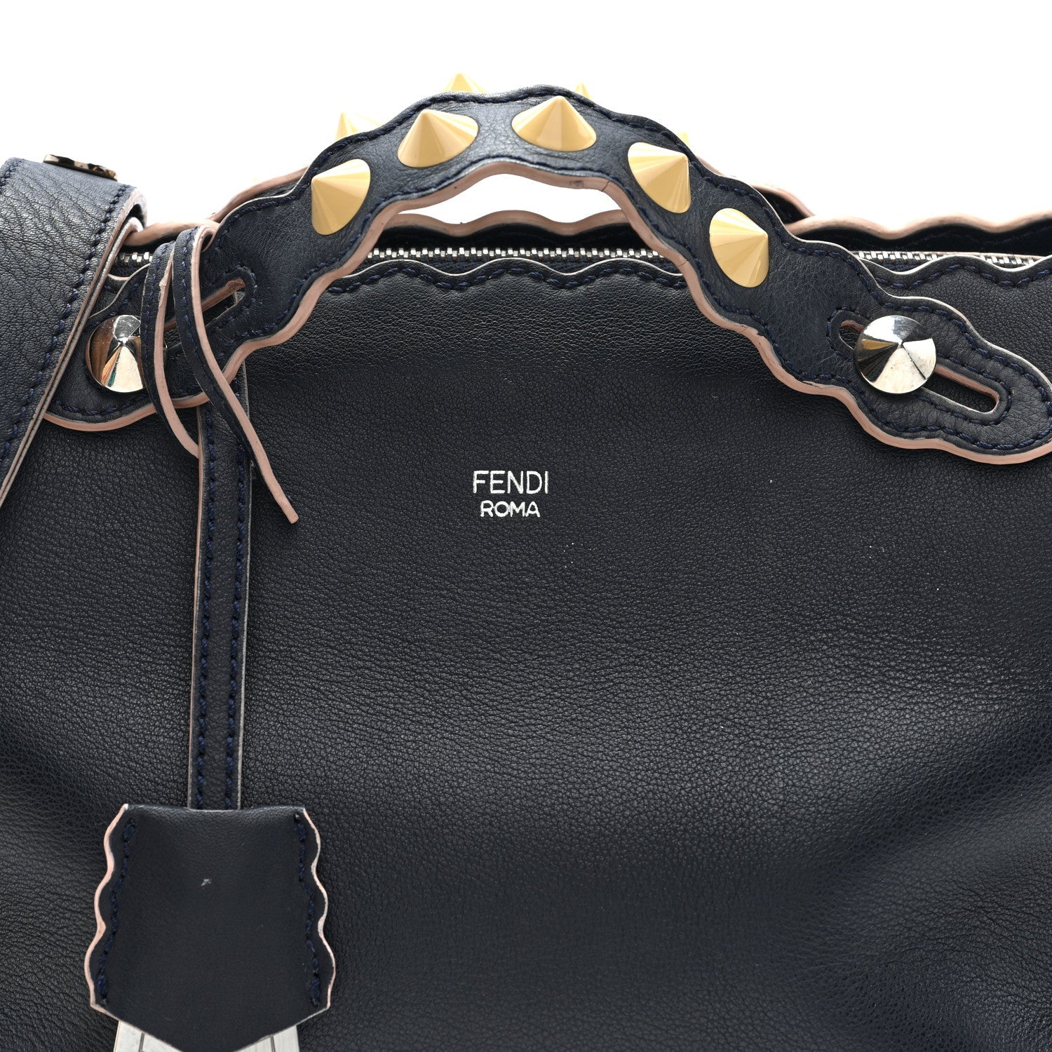 Vitello Dolce Scalloped Studded Medium By The Way Boston Bag Blu Notte