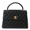Lambskin Quilted Medium Kelly Flap Bag Black